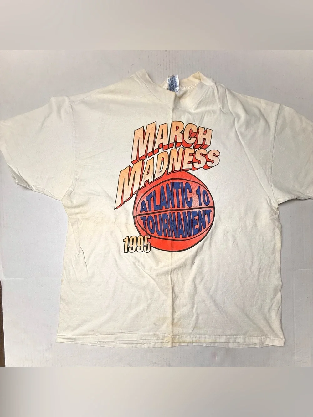 Vintage March Madness Hanes Beefy Single Stitch T-Shirt Men’s XL Atlantic 10 - Picture 1 of 8